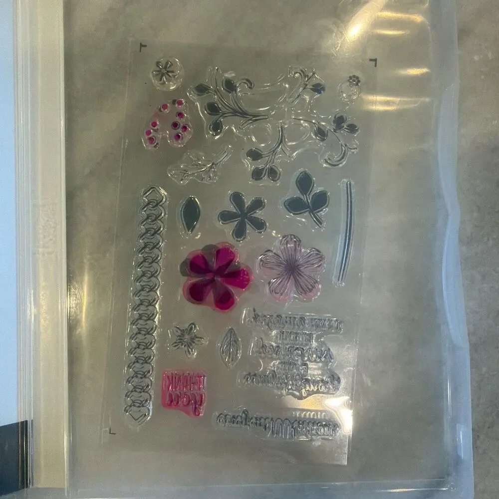 Stampin Up! Lot Of 4 Stamp Sets Flowers Holiday Plants Sentiment 37 Total Stamps